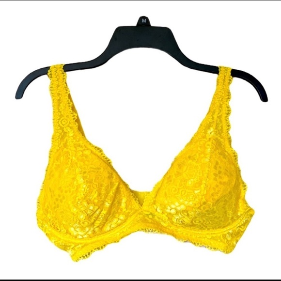 Black Fuchsia by Secret Lace-Lace neon yellow unwire brassiere size XL - Picture 4 of 10